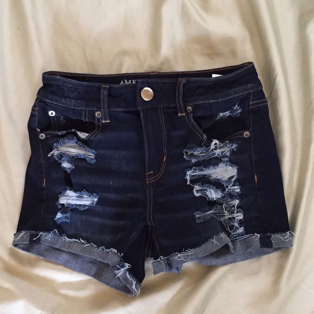 American Eagle junior denim high-rise shortie